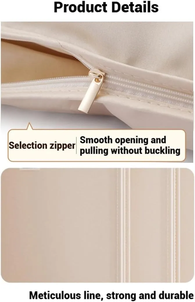 Space Saving Hanging Garment Bag With Self Compression Zipper, Space Saver Closet Organizers Waterproof, Visualization Dust Cover Winter Clothes Storage Protector, for Wardrobe Storage (Beige, XL)