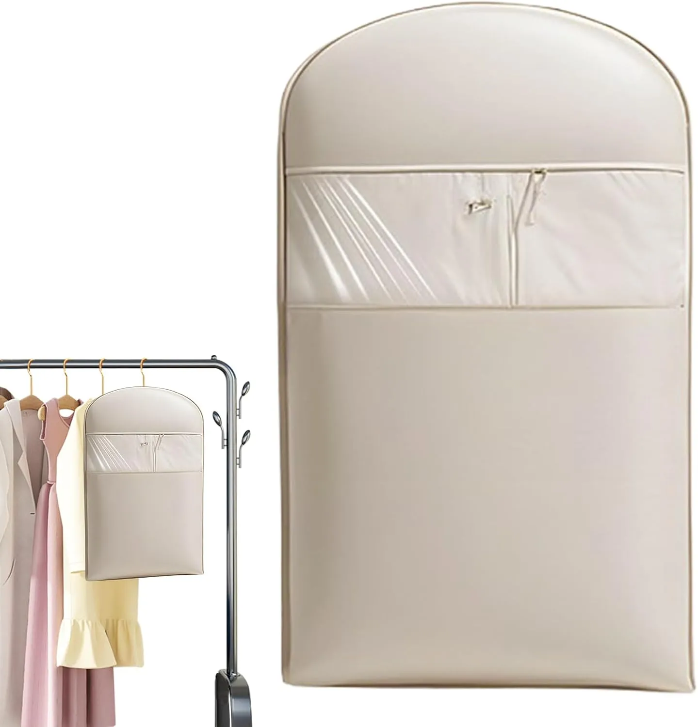 Space Saving Hanging Garment Bag With Selfs Compression Zipper | Hangable Space Saver Dustproof Protective With Selfs-Compression Zipper,Garment Storage Bag For Jackets Shirts Sweater Clothing Travel