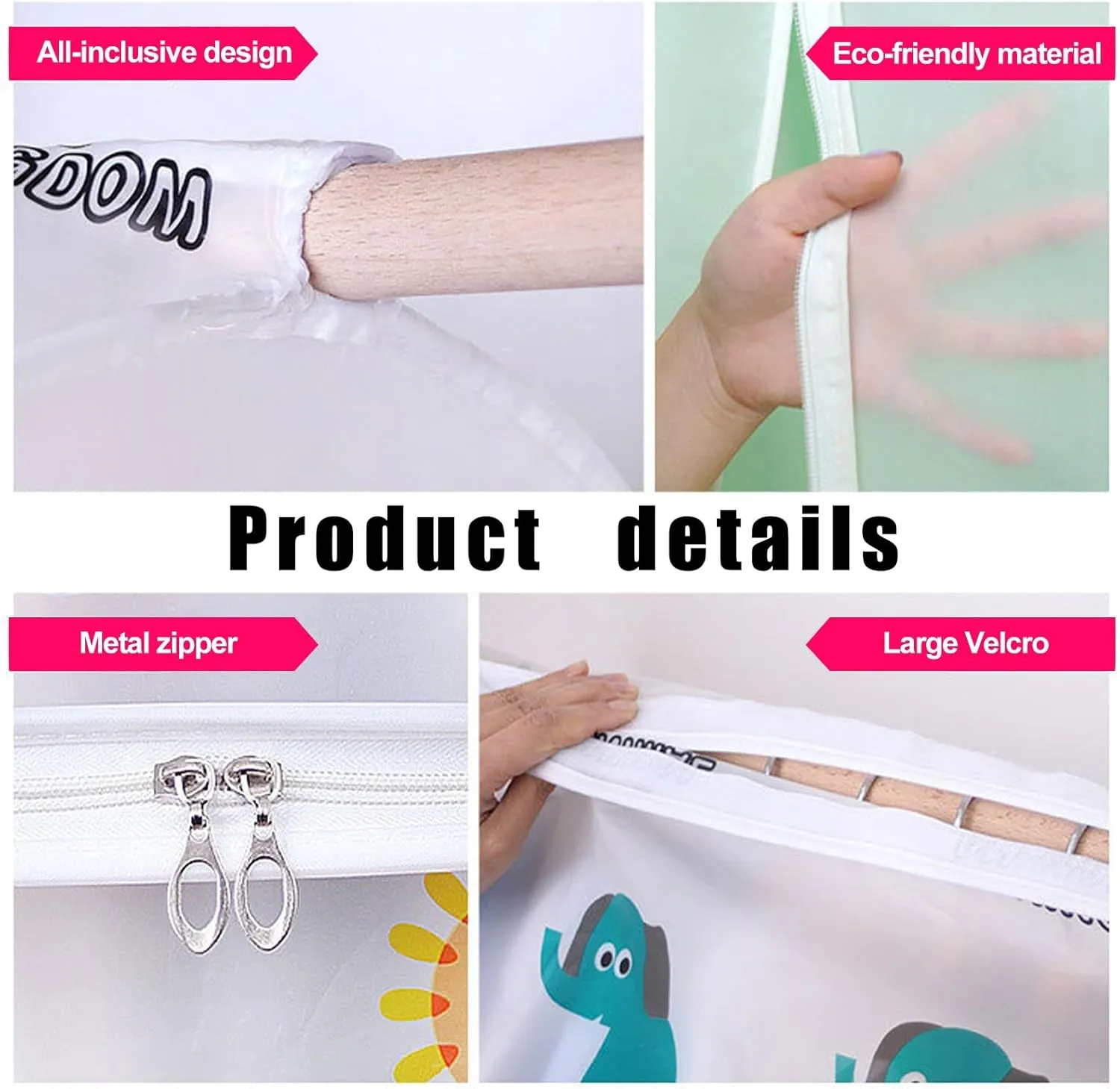 Storage Bags for Clothes,Suit Bags for Closet Storage, Fully Surrounded Translucent Garment Rack Cover Bags Clothing Storage Bag with Zipper for Hanging Shirts, Coats, Dresses, Suits
