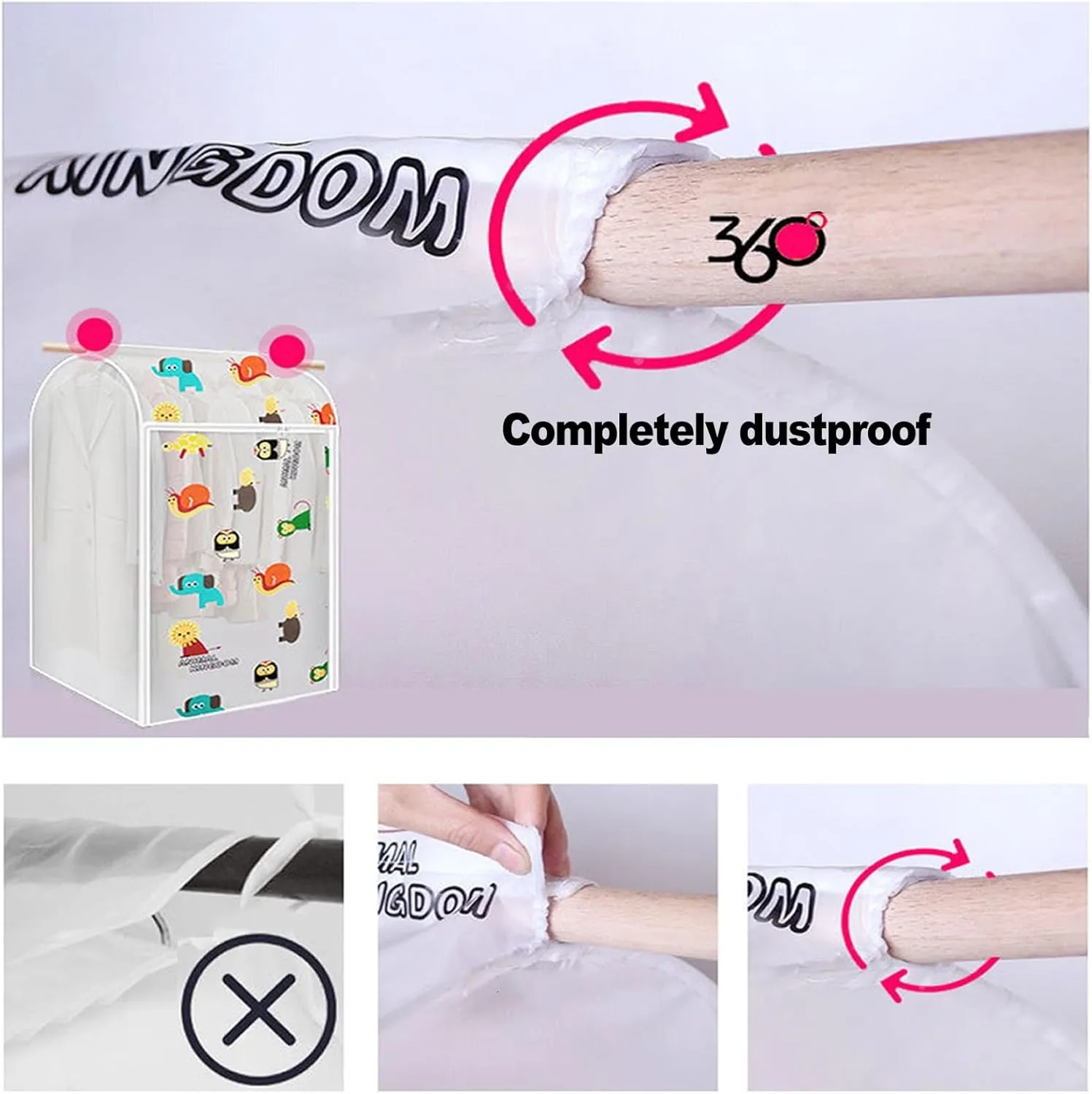Storage Bags for Clothes,Suit Bags for Closet Storage, Fully Surrounded Translucent Garment Rack Cover Bags Clothing Storage Bag with Zipper for Hanging Shirts, Coats, Dresses, Suits