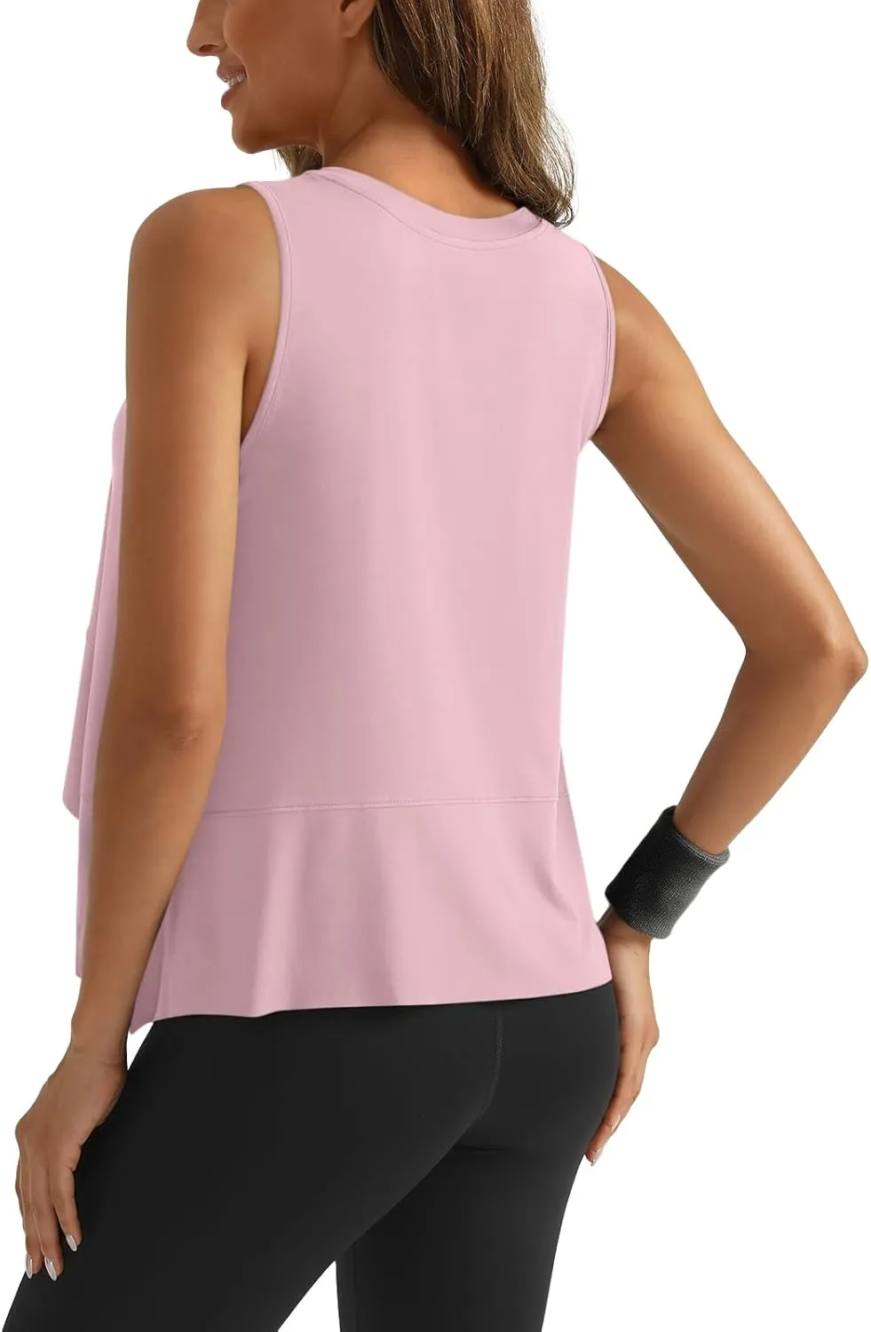 SUNBS 3 Pack Womens Tank Tops Crop Workout Top Sleeveless Athletic Crewneck T Shirts Loose Fit Summer Yoga Gym Outfits