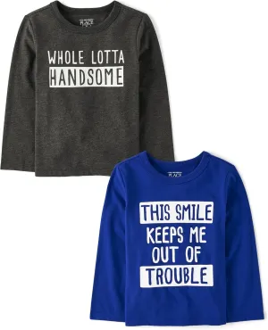 The Children's Place Baby Boys' and Toddler Assorted Everyday Long Sleeve Graphic T-Shirts,multipacks