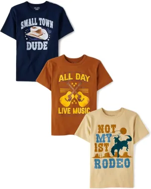 The Children's Place Boys' Assorted Everyday Short Sleeve Graphic T-Shirts, Multipack