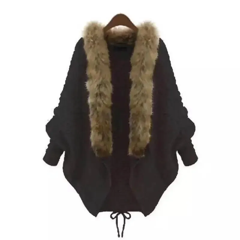 Thick Poncho Capes , Knitted Long Cardigan