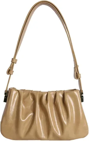 Vegan Leather Crossbody Purses for Women Small Chic Pleated Cloud Shoulder Tote Bag Satchel Handbags 2025
