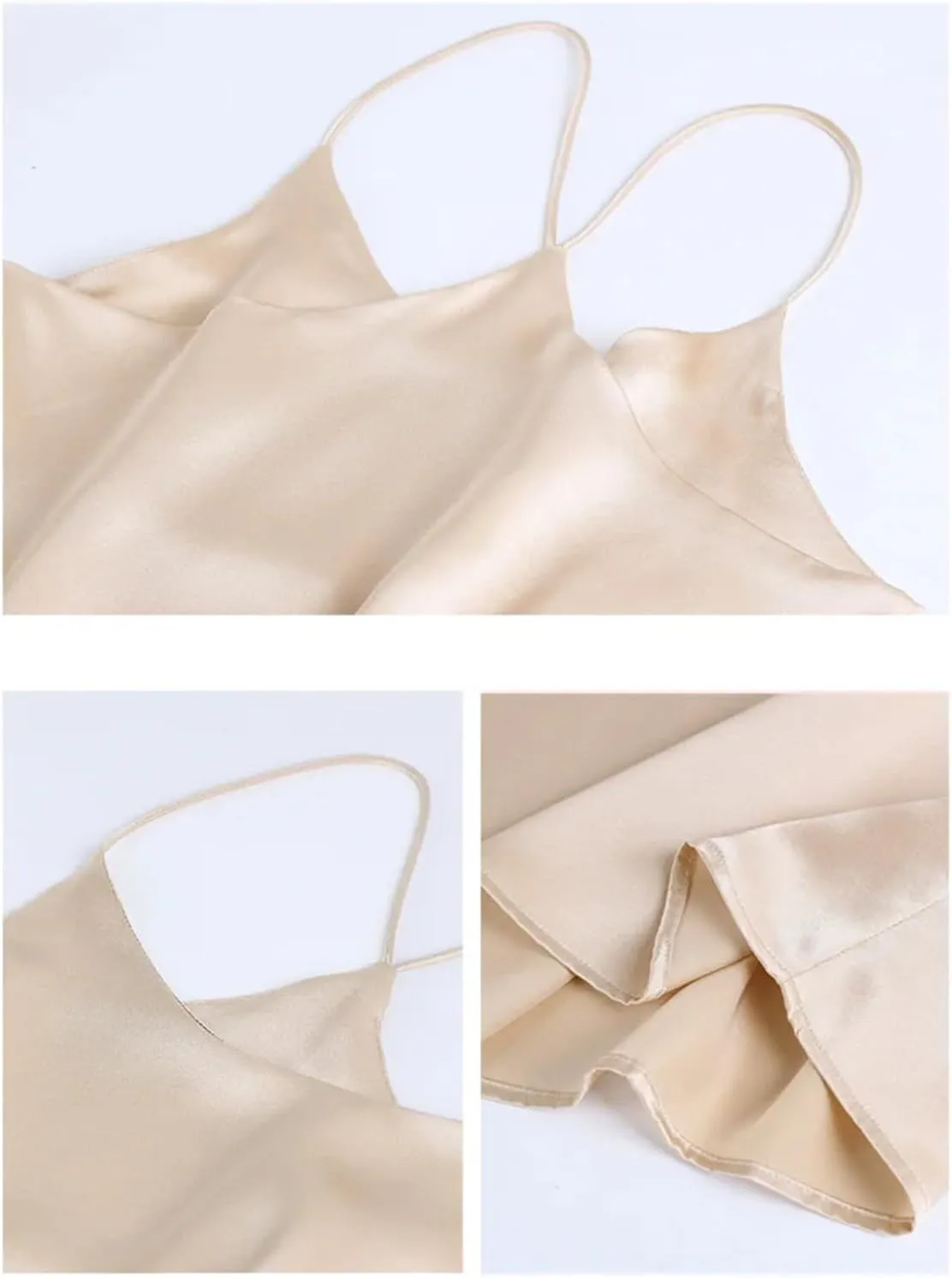 Women Silk Camisole Summer Simple Chic Sleeveless Camis Cross Back Silk Shirt