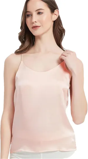 Women Silk Camisole Summer Simple Chic Sleeveless Camis Cross Back Silk Shirt