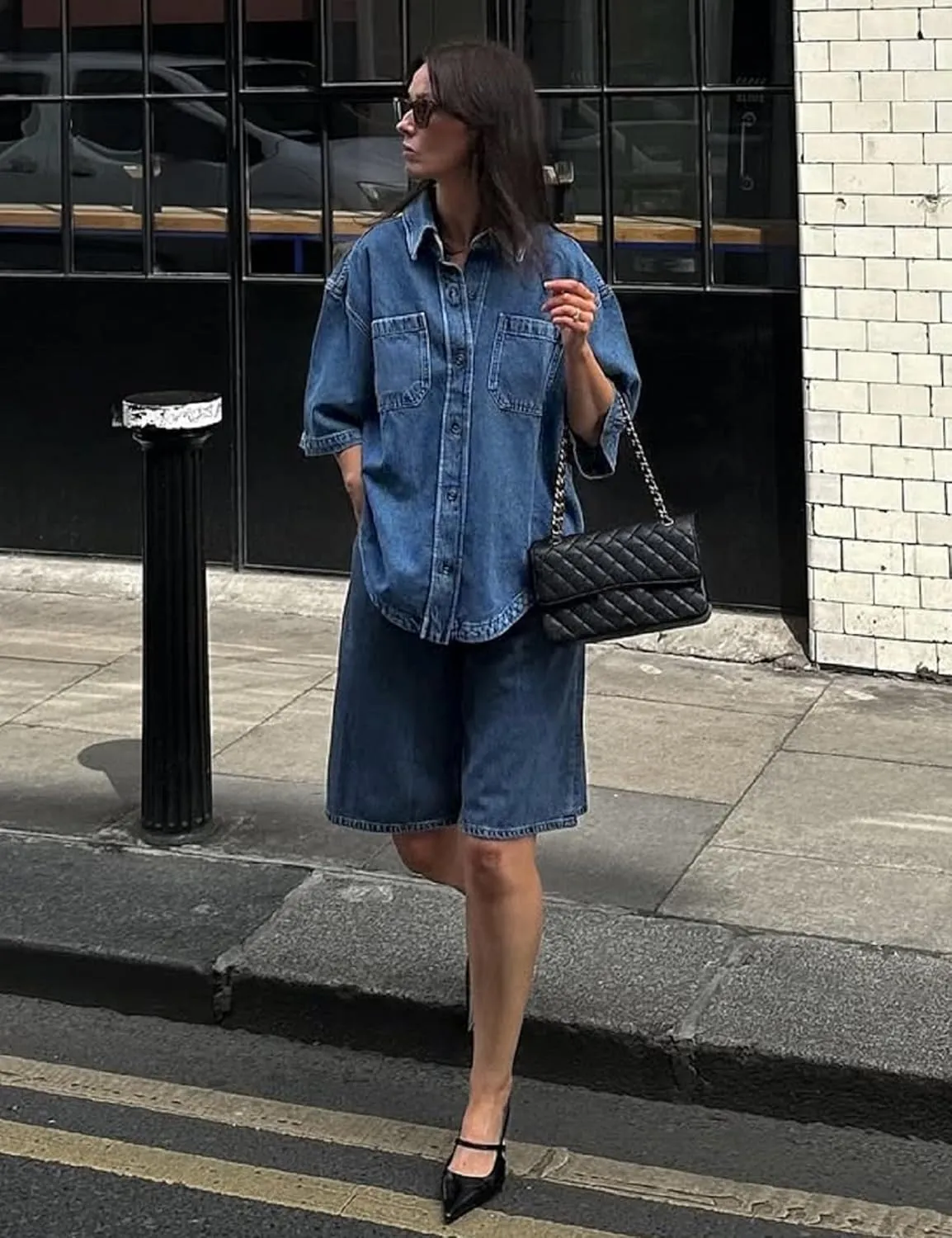 Women's Denim Shirt, Button Down Short Sleeve Jean Shirts Casual Top Outfits Trendy