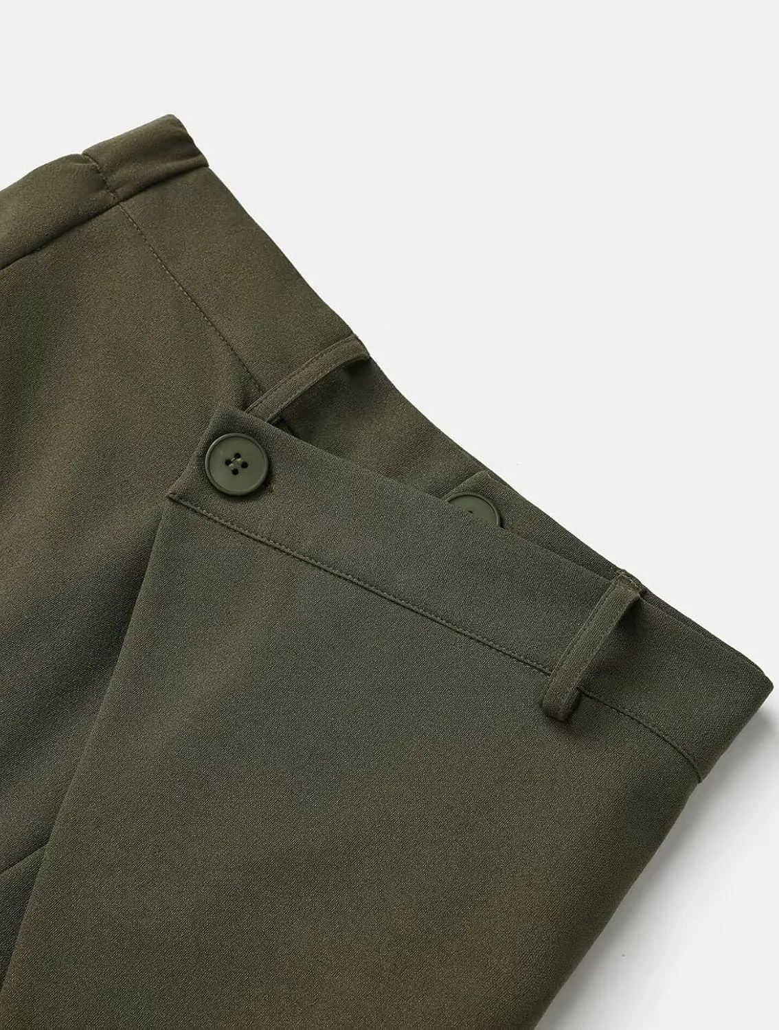 Women's Pants High Waisted Straight Pants Irregular Patchwork Casual Black Solid Simple Commuter Suit Pants