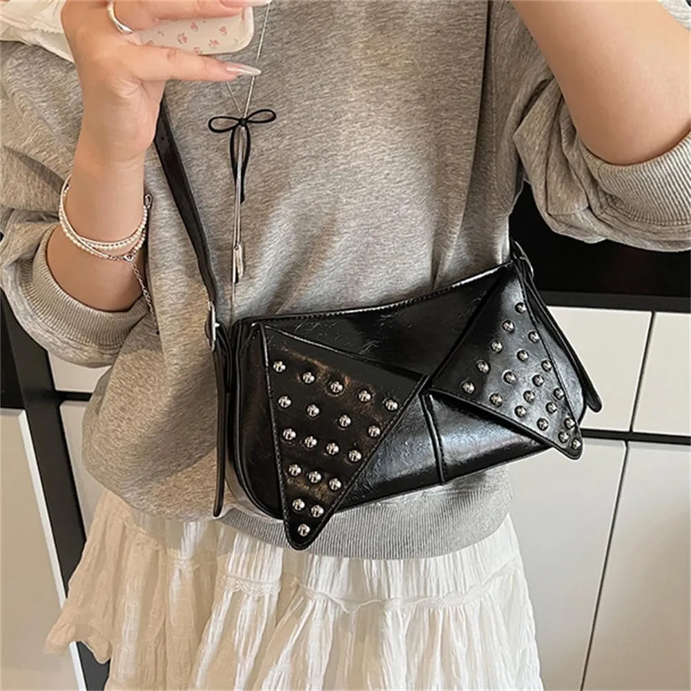 Womens Punk Studded Shoulder Bag Small Y2k Vegan Leather Crossbody Purse Vintage Gothic Chic Handbag Satchels